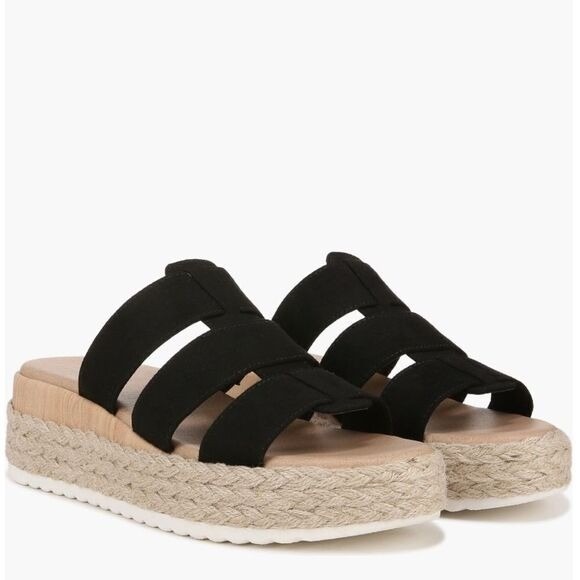 Dr. Scholl's Electric Platform Wedge Sandal, Cushioned, Black/Tan, Size 8, NWT - Picture 1 of 16